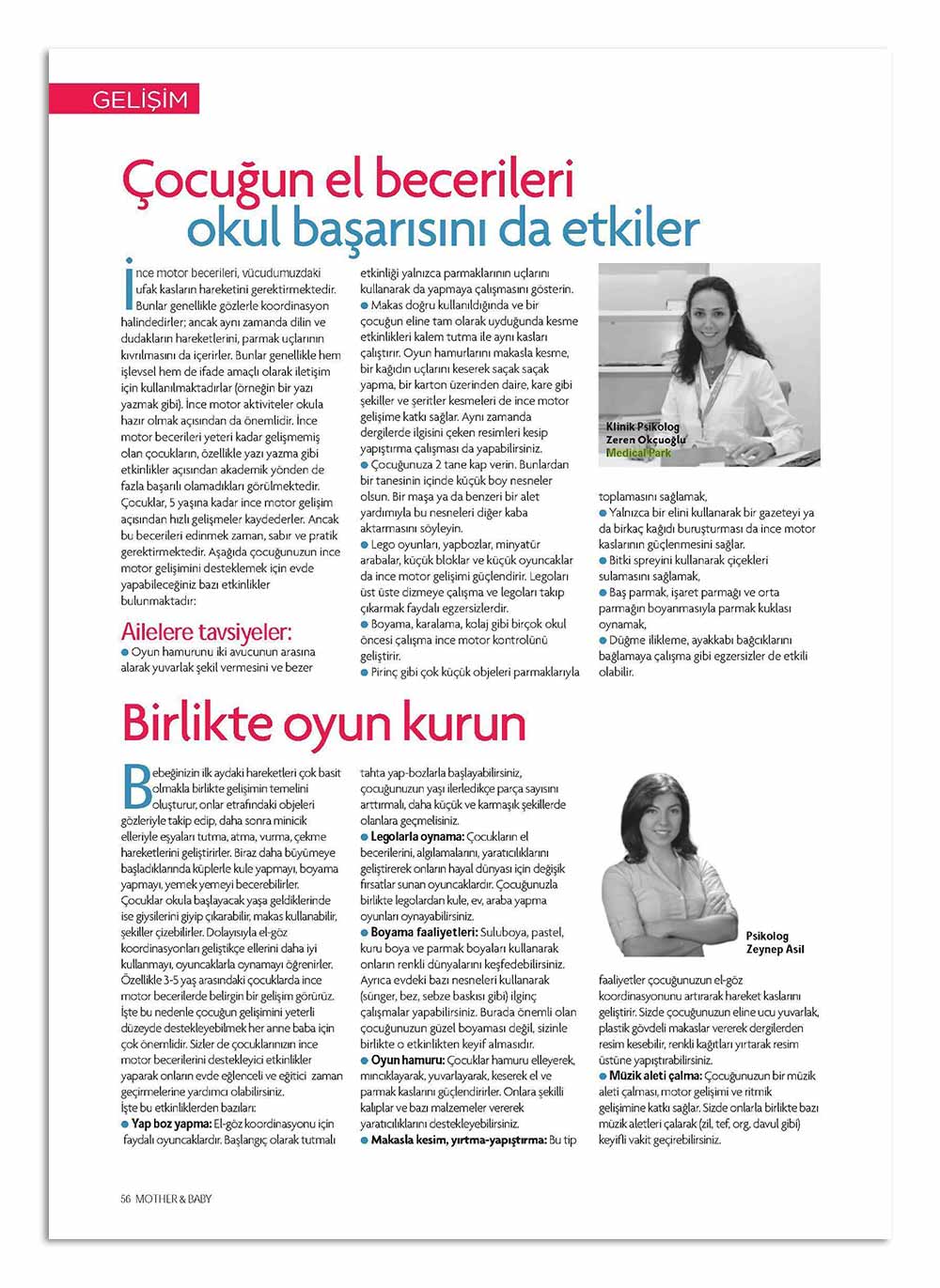 İnce Motor - Uzman Psikolog Zeren Kadıoğlu - Etiler